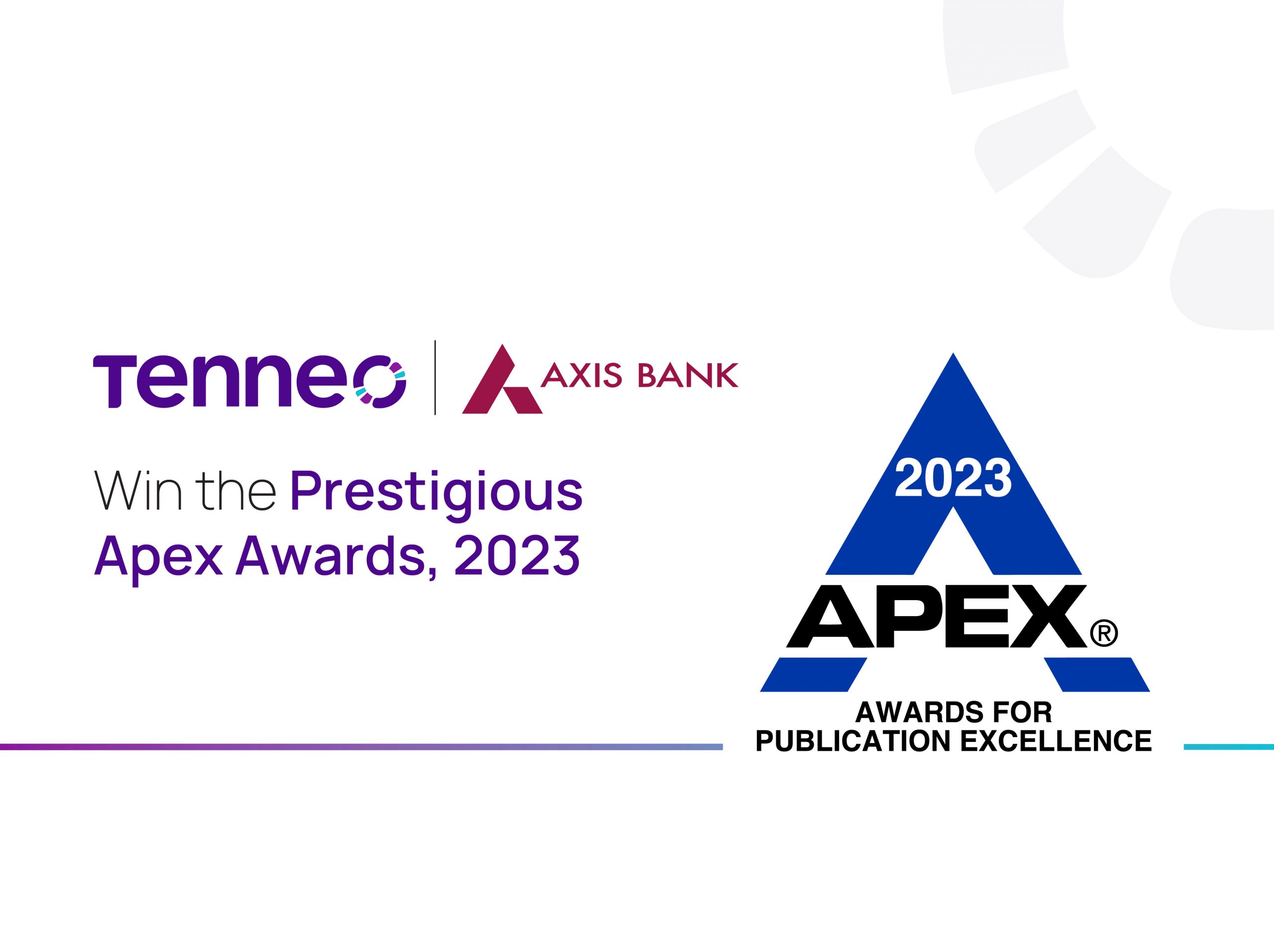Tenneo Axis Bank Win the prestigious Apex Awards, 2023-01